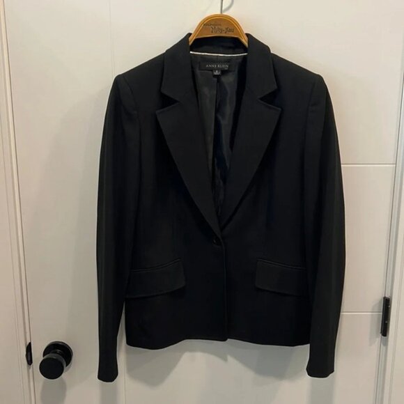 Anne Klein black blazer  size 8 - Picture 1 of 10